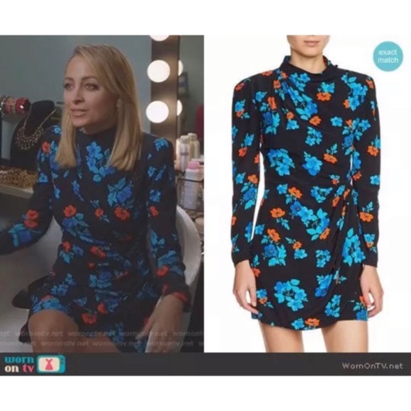 RARE MAJE Ripita Ruched Floral Long Sleeve Dress - Picture 16 of 16